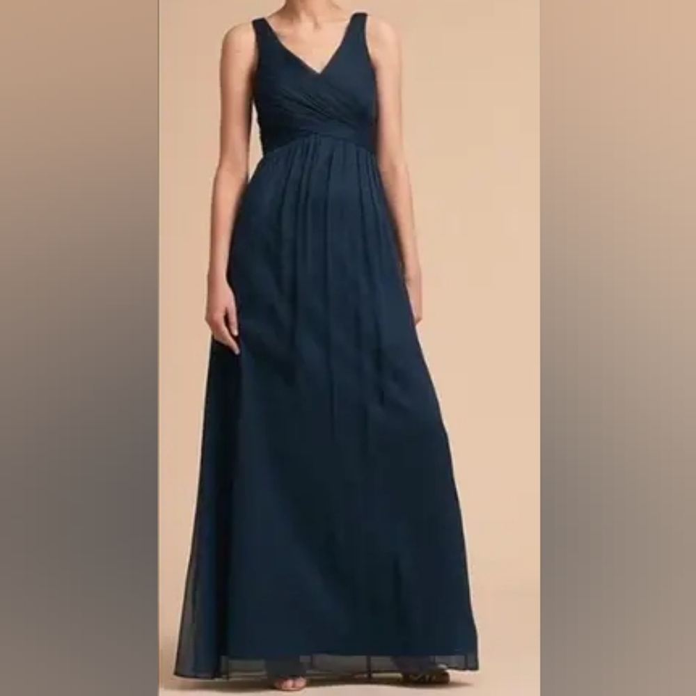 BHLDN V-Neck Maxi Dress - Navy Blue